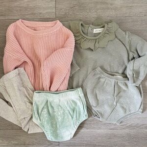 Bundle of Quincy Mae Toddler Girls Sweaters and bloomers size 2-3